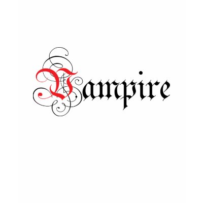 Calligraphic  Vampire T Shirt by i_love_vampires