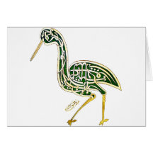 Calligraphy Bird (Stork) Card