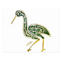 Calligraphy Bird (Stork) Post Card