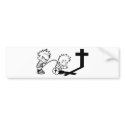 Calvin Peeing On Calvin Praying bumper stickers