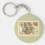 Cambridgeshire County Map, England Key Chains