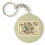 Cambridgeshire County Map, England keychains
