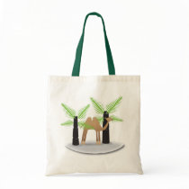 Camel: happy shopping tote bag