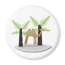 Camel in desert refrigerator magnet