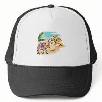 camel in desert scene mesh hats