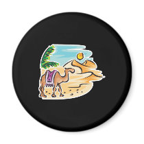 camel in desert scene refrigerator magnets