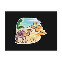 camel in desert scene post card