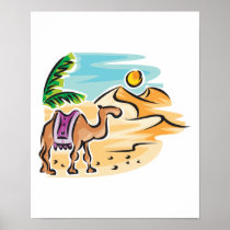 camel in desert scene posters