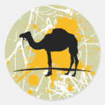 Camel Round Stickers