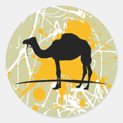 Camel Round Stickers