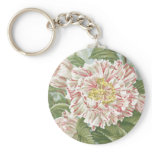 Camellia Striped Garden Flowers Painting keychains