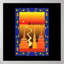 Camels beyond the city