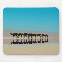 Camels in the desert mousemats