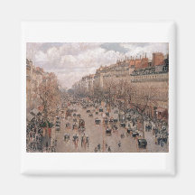 Camille Pissaro - Boulevard Monmartre Paris 1897 Fridge Magnets