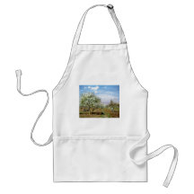 Camille Pissaro - Orchard 1872 Trees White Flowers Apron