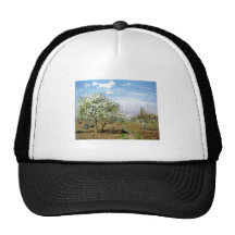 Camille Pissaro - Orchard 1872 Trees White Flowers Trucker Hats