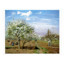 Camille Pissaro - Orchard 1872 Trees White Flowers Postcards