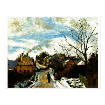 Camille Pissarro - Norwood - man road house smoke Postcards