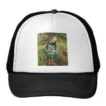 Camille Pissarro - Peasant Girl w. Stick 1881 Oil Trucker Hat