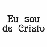 Camiseta Eu Sou de Cristo bordada masculina embroidered shirts