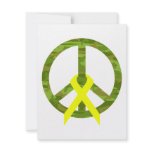 Cammo Peace Word & Ribbon invitations