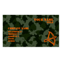 Camo Archery Business Card Template