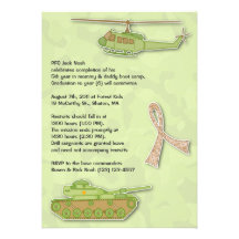 Camo Military Birthday Flat Invitation