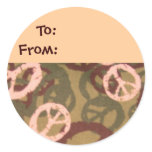 Camo/Peace Signs Look Gift Tag Sticker