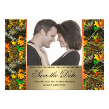 Camo Save the Date Photo Custom Invite