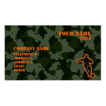 Camo Soccer Business Card Template