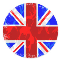 Camo Union Jack Round Sticker