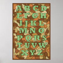 Camouflage Alphabet Poster