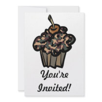 camouflage cupcake custom invitations