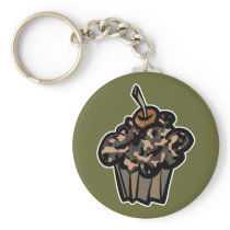camouflage cupcake key chain