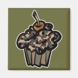 camouflage cupcake magnet