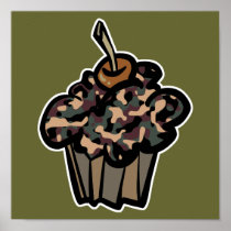 camouflage cupcake poster
