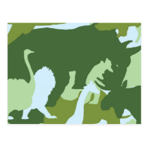 Camouflage dieren ansichtkaart wens kaart