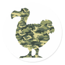 Camouflage Dodo Bird Silhouette Sticker