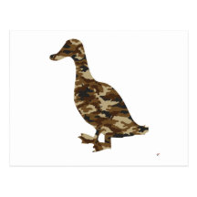 Camouflage Duck Silhouette Post Cards