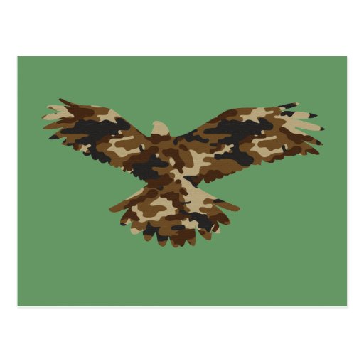 Camouflage Eagle Silhouette Postcard