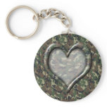 Camouflage Heart - Woodland keychains