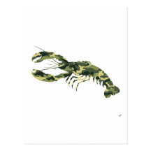 Camouflage Lobster Silhouette Postcards