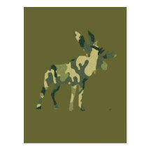 Camouflage Moose Silhouette Post Card