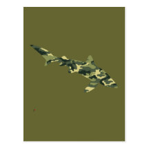 Camouflage Shark Silhouette Postcard