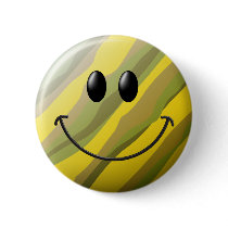Camouflage Smiley Face Pins