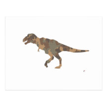 Camouflage Tyranosaurus Rex Silhouette Post Card
