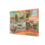 Camp Crowder, Missouri - Large Letter Scenes Stretched Canvas Prints