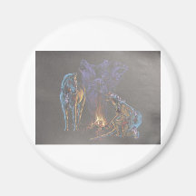 Camp Fire Native American Indian Warrior Magnets