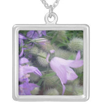 Campanula Flowers Sterling Silver Necklace