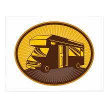 Camper van caravan mobile home post card